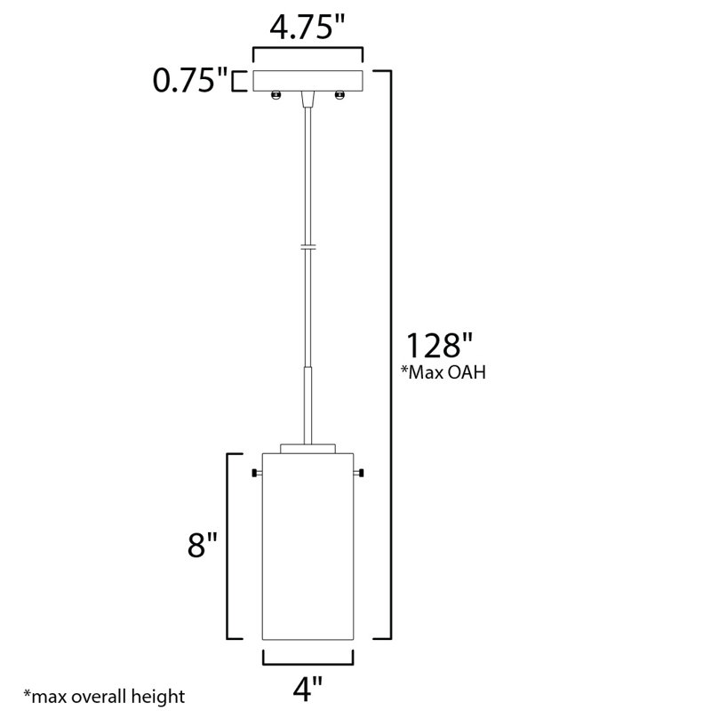 Luminaire suspendu à cylindre simple 1 lumières Ellert