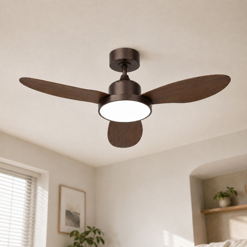 42" Ceiling Fan with Light, High Airflow Low Noise DC Motor, 6-Speed Reversible Airflow, Upgraded Premium ABS Blades