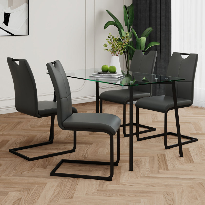 Table en verre de style moderne, Noir