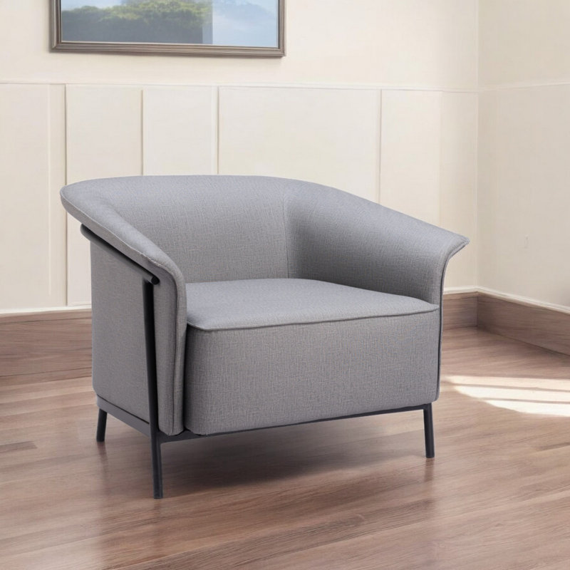  Fauteuil en similicuir gris ardoise