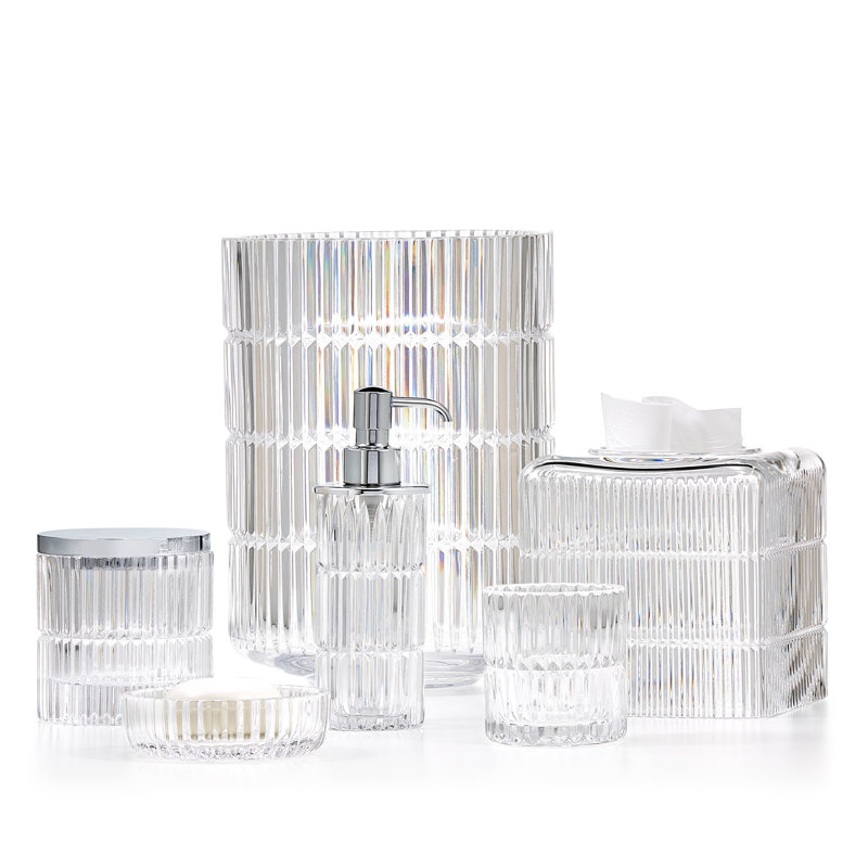 Prisma Bathroom Storage Container, Clear/Polished Chrome