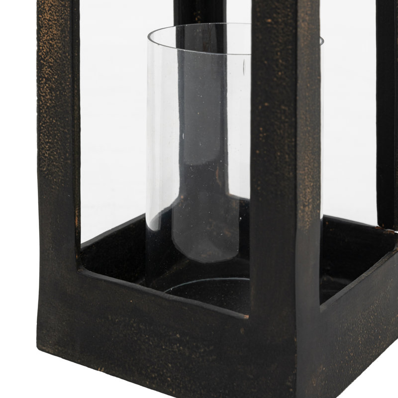 Aluminium 80% / Glass 20% Tabletop Lantern, 57" H x 15.5" W x 15.5" D