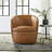 Crandell Top Grain 100% Genuine Italian Leather Swivel Barrel Chair-788755636