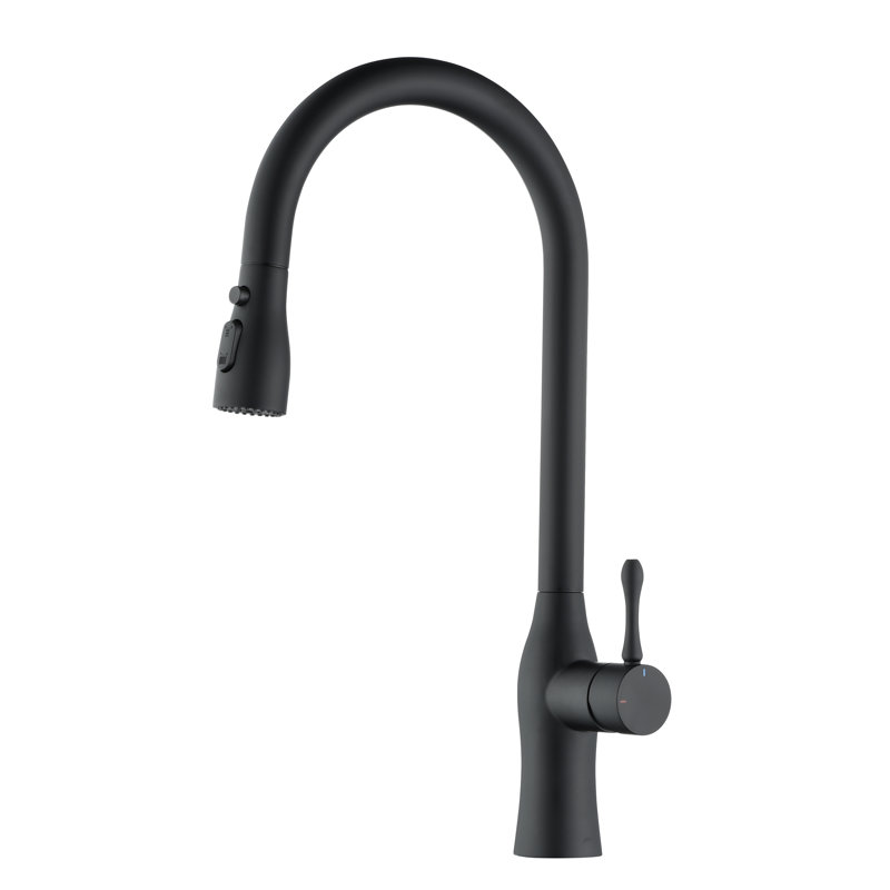 Pull-Down Single Handle Kitchen Faucet, Matte Black