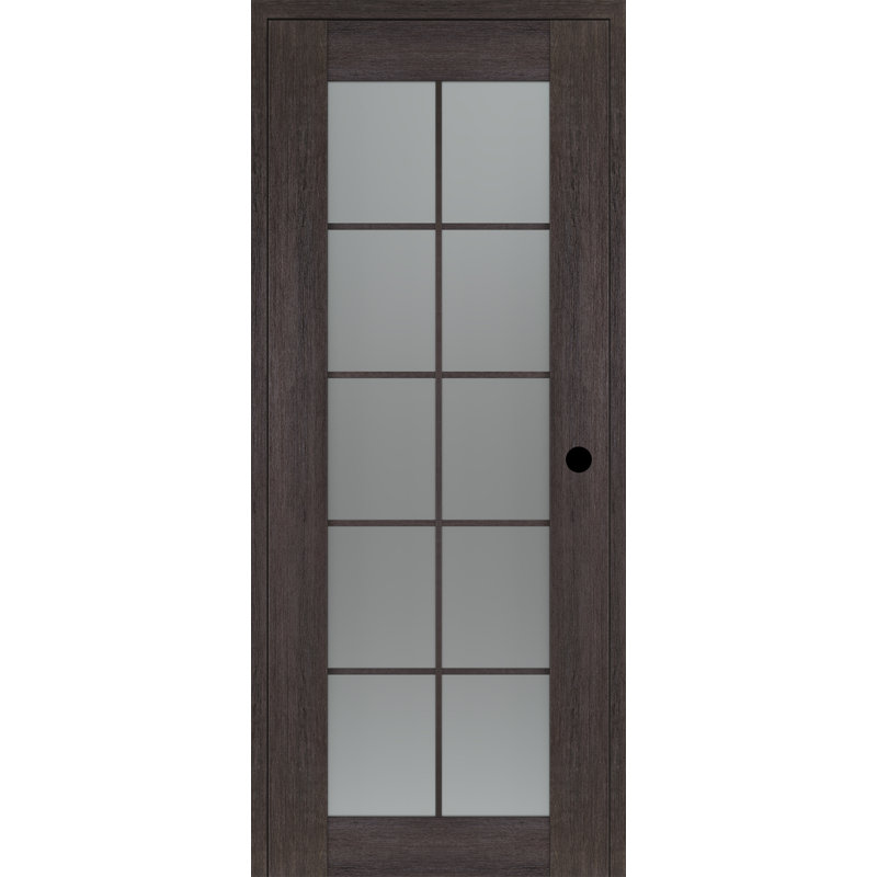 Porte standard préfinie en bois manufacturé et vitré Avon 10 Lite, 29,75 po x 79,37 po, Chêne Veralinga, À gauche