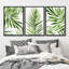 Feuille de palmier tropical vert minimaliste 3 pièces-91874837-91874836