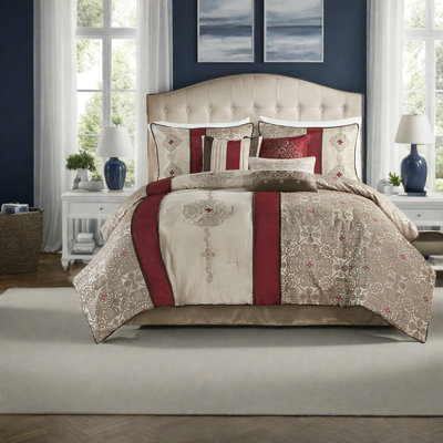 Modern Bedding Sets, Queen 7 Piece Polyester Jacquard For Home