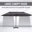 Très grand parasol de marché extérieur double face 14 pi avec manivelle, base transversale pour terrasse, pelouse, cour et piscine-441097077