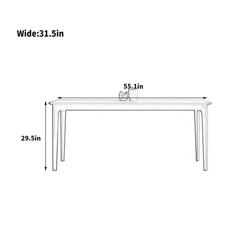 Table de salle à manger Mikinzie , H 29,5 po x L 55,1 po x l 31,5 po