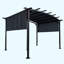 Pavillon de jardin d'extérieur de 12 x 9 pi avec auvent rétractable et cadre en acier