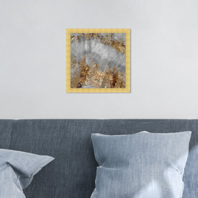 «Gold and Silver Abstract Geode» par Oliver Gal - reproduction
