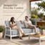 Canapé de patio en aluminium thermolaqué de 81,9 po avec coussins Sunbrella® de qualité commerciale Santorini