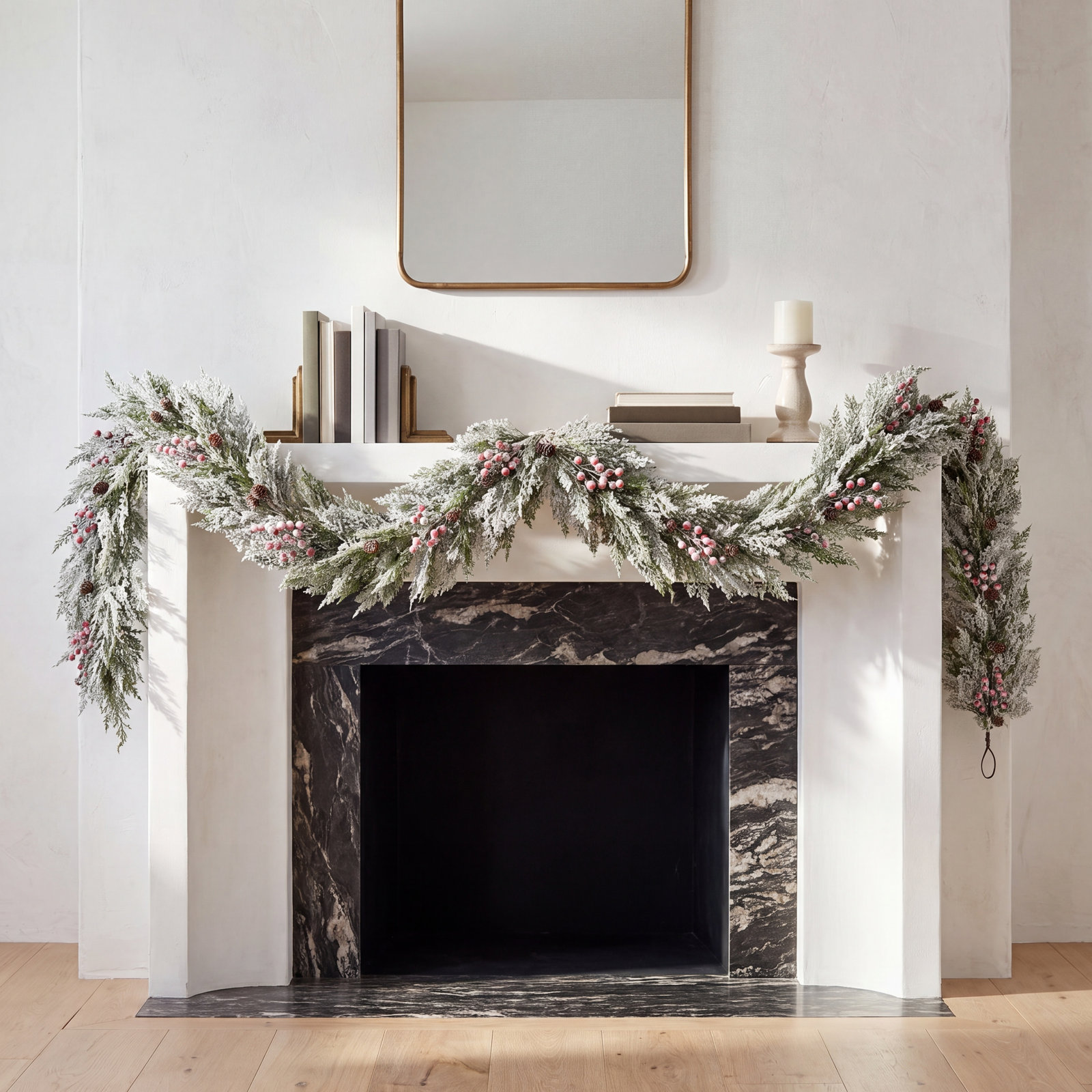 108" Frosted Berry Pinecone Garland