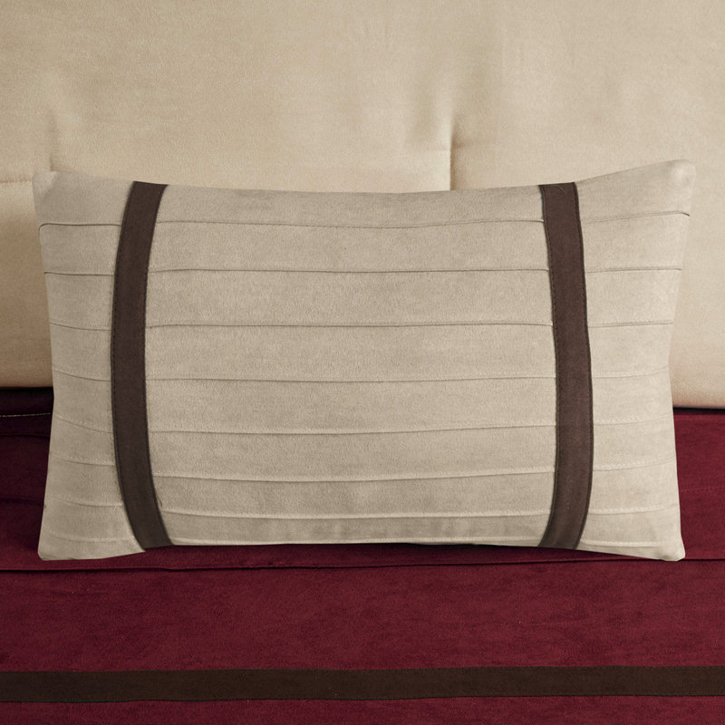 Grand édredon en rouge - 7 pièces de coussins brodés à l'intérieur en simili suède de luxe, lavable et doux en suédine, Red