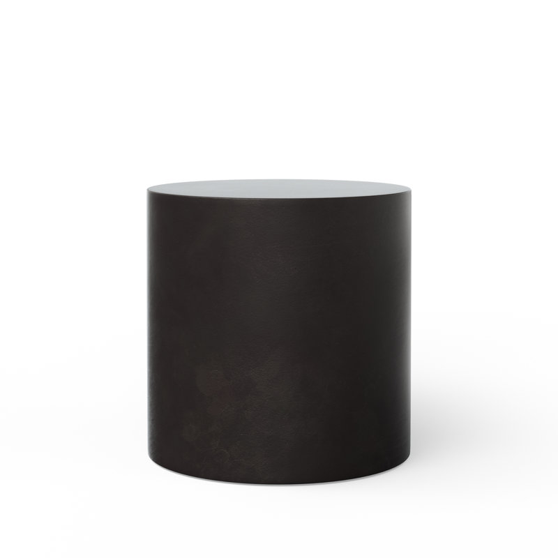 Kareen Concrete Pedestal End Table, Lava Brown, 19.75" H x 19.75" W x 19.75" D