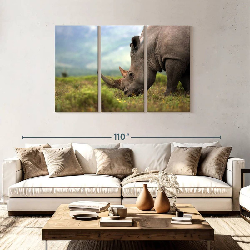 Brampt Endangered Rhinoceros, 48" H x 74" W