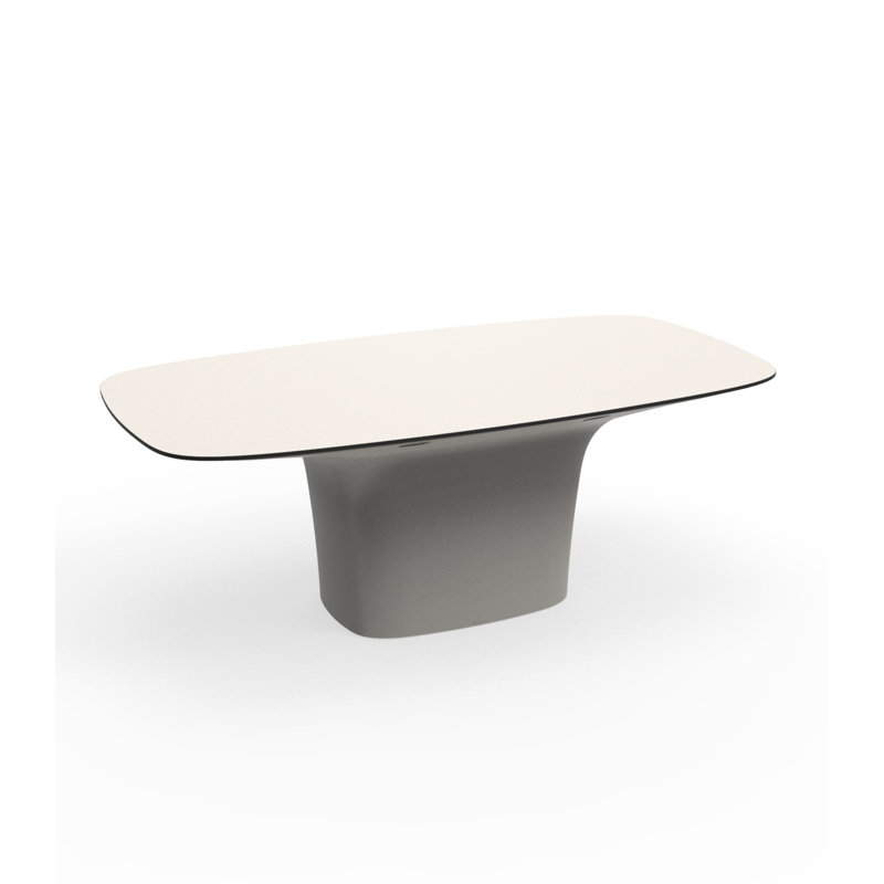 UFO 77.75" Pedestal Dining Table, Ecru