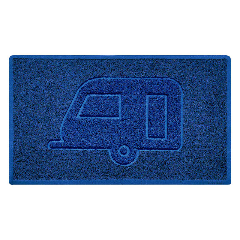 Non-Slip No Pattern Doormat, Blue, 45cm W x 75cm L