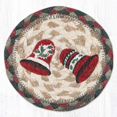 Earth Rugs Decorative Bell Print Coaster 5" H Absorbent Drink Pad