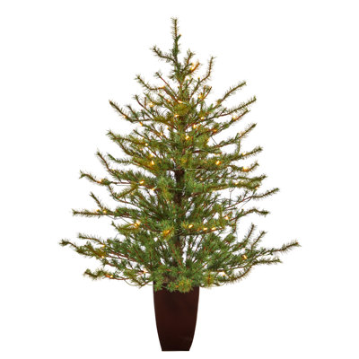 Sapin de Noël artificiel 4,33 'avec 100 lumières claires Vancouver Mountain