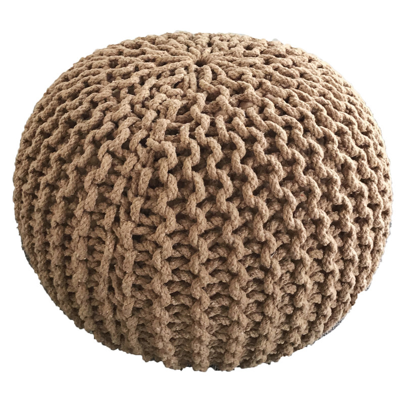 Allicyn Upholstered Pouf, Beige