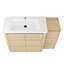 Meuble-lavabo autoportant de 48 po avec lavabo en céramique blanche et 1 petite armoire de rangement, porte à fermeture douce, chêne blanc américain, contreplaqué