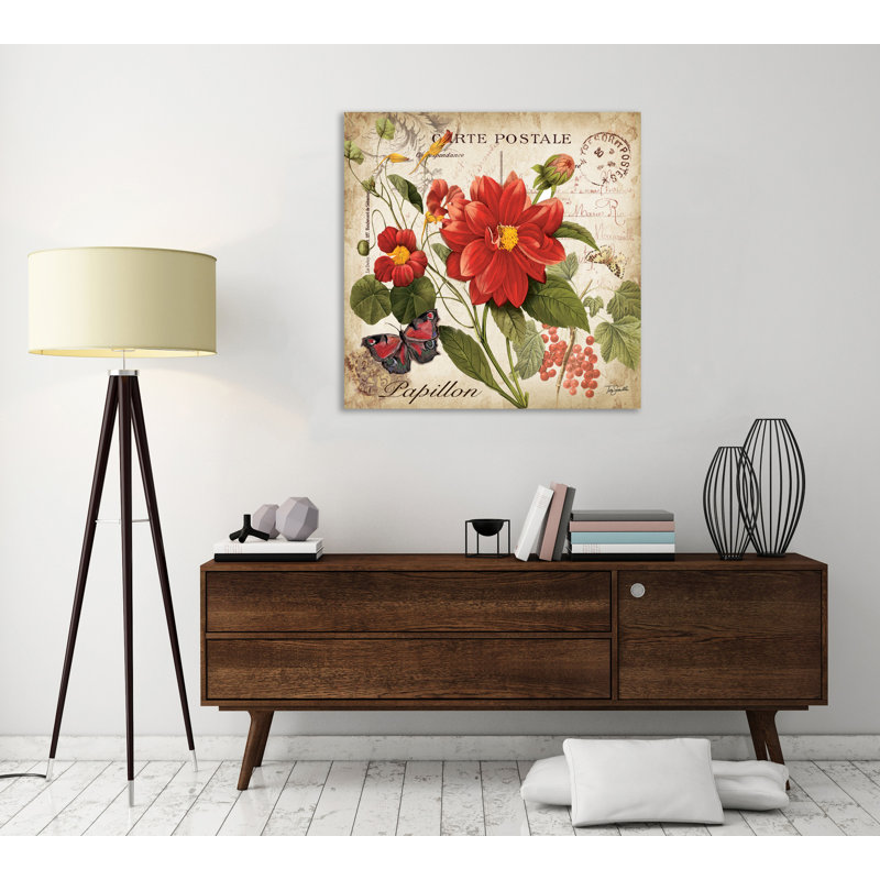 « floral postal ii », reproduction d’impression sur toile tendue, H 18 po x l 18 po