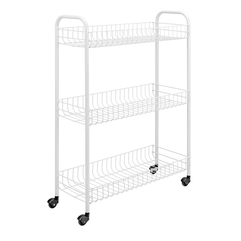 Slim Multi-Purpose Trolley with 3 Levels, White