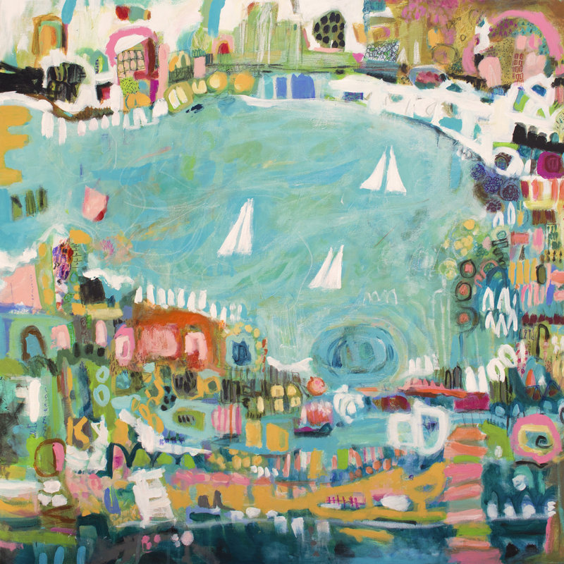" Abstract Marina IV " by Karen Fields, 30" H x 30" W x 1.25" D