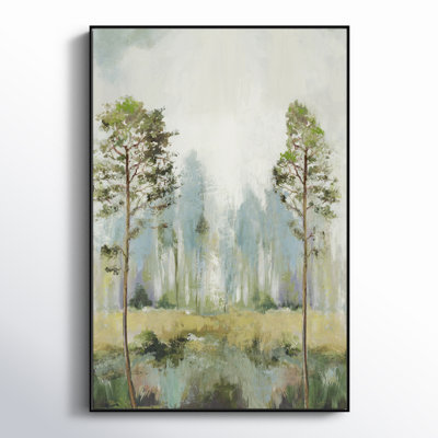 Teton Tall Green Trees II by Teton Pearce - Floater Frame Print on Canvas