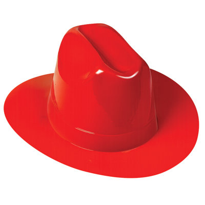 Chapeau de cowboy en plastique Beistle - chapeau de costume occidental Red Spirit Porter, chapellerie légère pour accessoire de photomaton, portable personnalisable pour les thèmes de rodéo, les événements champêtres et les fêtes saloon