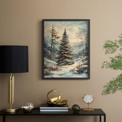 «Christmas Holiday» DCXXXV, reproduction d'art encadrée - bois massif