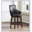 Ensemble de 2 chaises pivotantes à hauteur de comptoir rembourrées en similicuir brun foncé avec rotation à 360 degrés