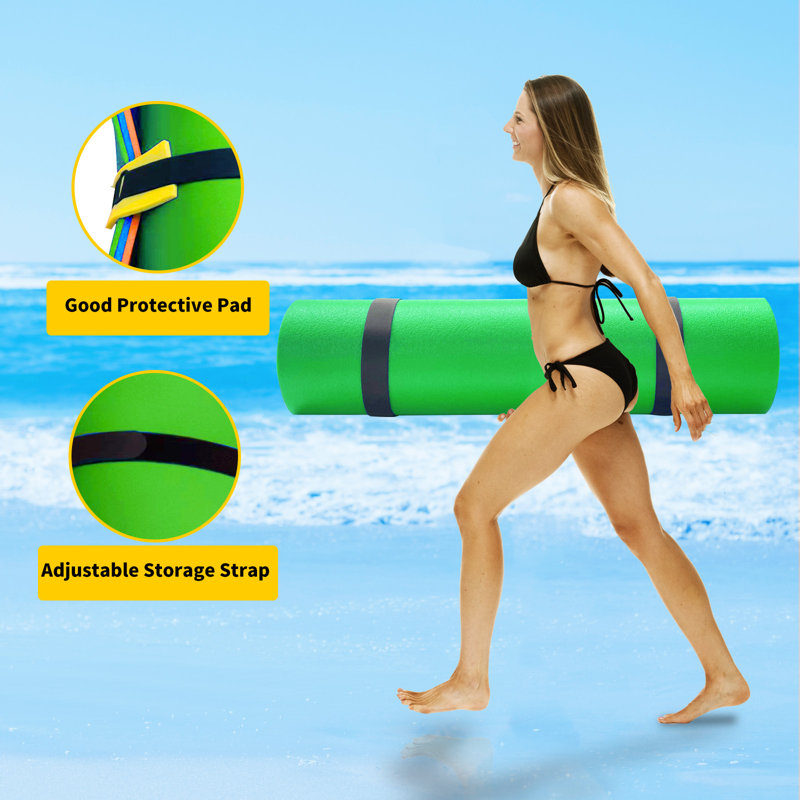 Floating Mat, 3-Layer Tear-Resistant XPE Foam, Giant Lily Pad for Water Recreation Pool, Suitable for Multiple Users, Green