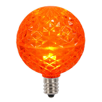 Club Pack of 25 LED G50 Orange Replacement Christmas Light Bulbs - E12 Base
