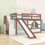Lit mezzanine simple bas avec escalier de rangement, glissade et éclairage multicolore-934843606