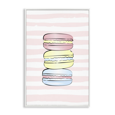 Pink Stripes Macarons  Giclee Art by Martina Pavlova