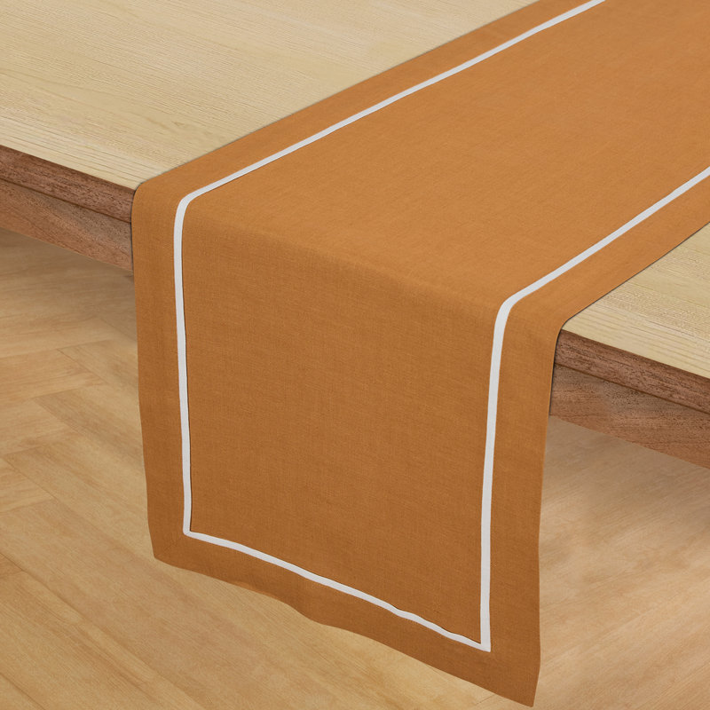 100% Pure Linen Table Runner -kensington, Brown Sugar, 36" x 14"
