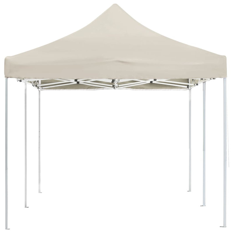 Auvent de tente de fête en aluminium avec parasol de toit Bartev, Crème, 10 pi x 10 pi