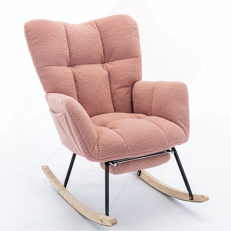 Chaise berçante moderne Marsa, Rose