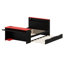 Lit de jour multi-usage en bois avec couchette, bureau d'étude, lumière DEL et charge USB-2021680724