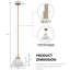 Luminaire suspendu en forme de dôme à 1 lumière de 12 po à 1 lumière à intensité variable pour îlot de cuisine. Verre nuage.-1411384503-1425792056