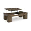 Table basse à plateau relevable Wain, bois massif brun rustique de 54 pouces