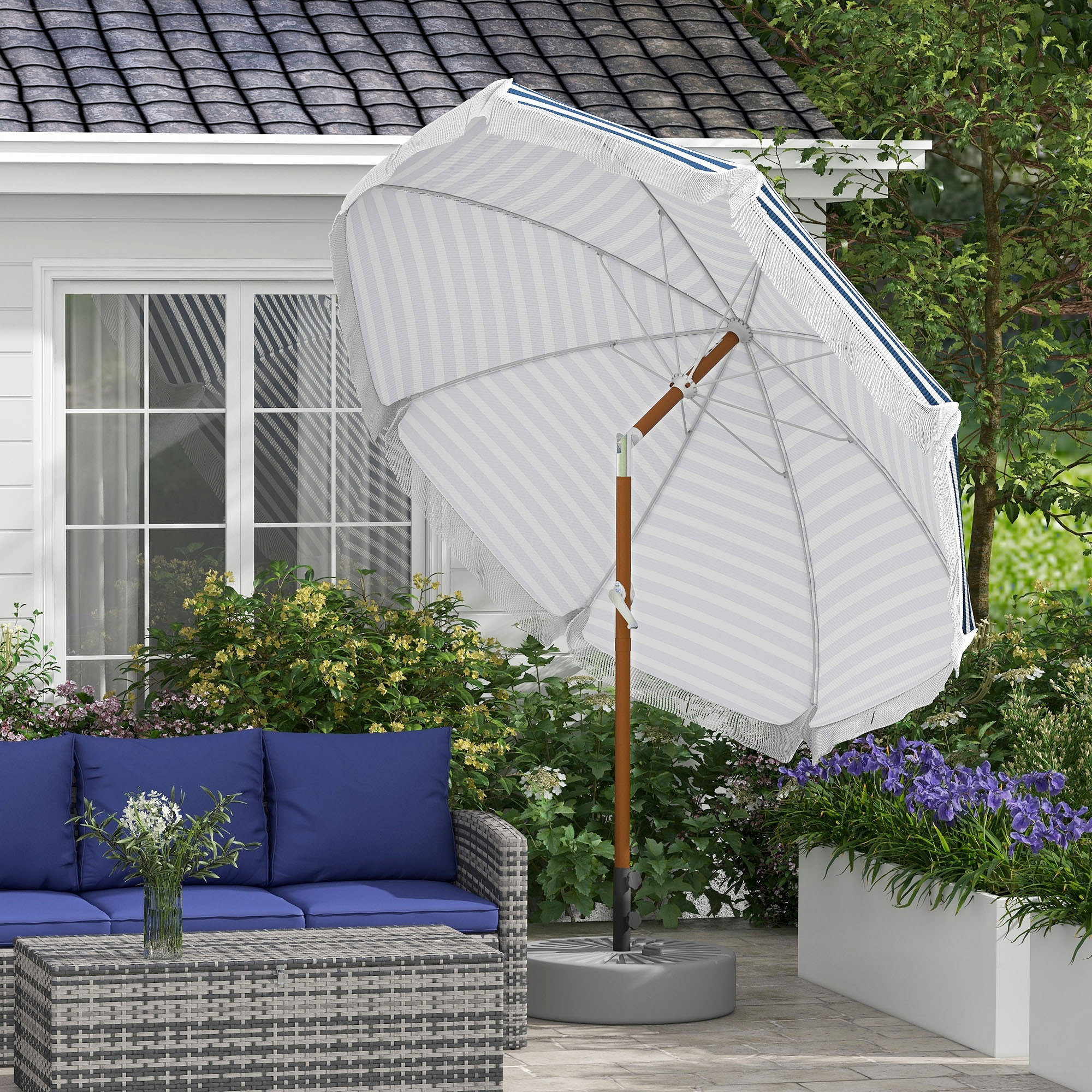 7 foot patio table umbrella ABCCANOPY 7.5-ft Steel Gray Push-button Tilt Market Polyester one_size resistant Base is not included Crank handle and push tilt mechanism Close the parasol during nights and windy days See option selection for available colors Dimensions JOYESERY 7.5 ft. Market Patio