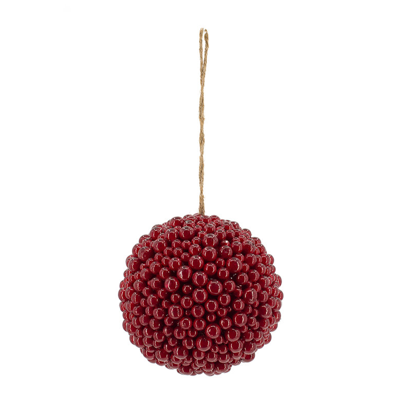 Ornement boule rouge - rouge, H 6,5 po x l 6,5 po x P 6,5 po