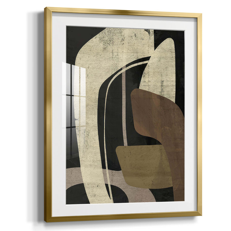 Reproduction encadrée, "Fluid récepteur", Blanc, Papier avec cadre doré