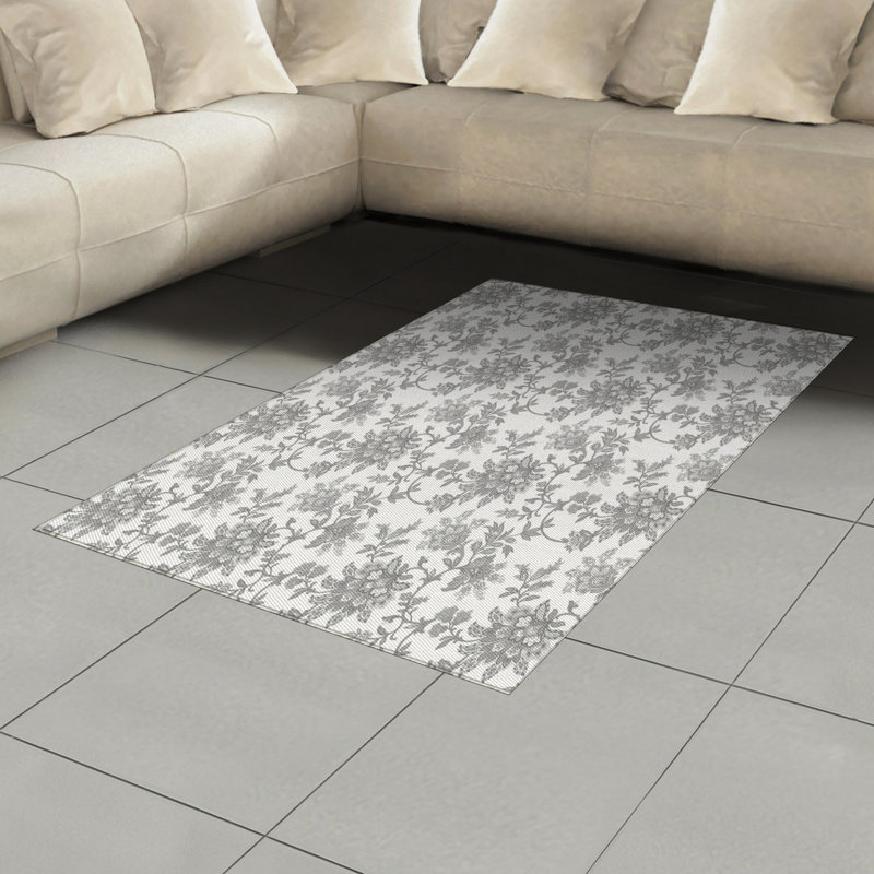 Floral High Density Long Fiber Poly Threads Decorative Area Rug Carpet, Rectangle 4' x 5'8"