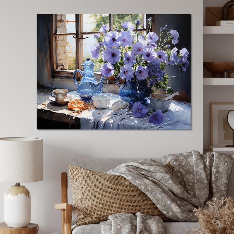 «Morning Glory Bouquet Vase II», reproduction sur toile, Toile tendue, H 34 po x l 44 po