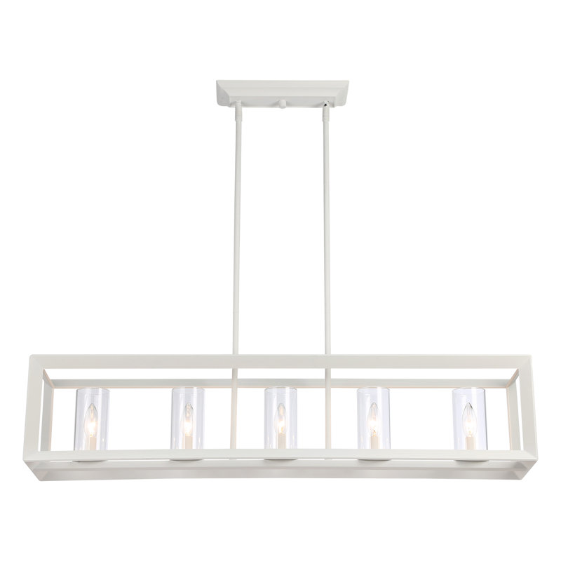 Smyth 5-Light Linear Pendant in Natural White with Clear Glass