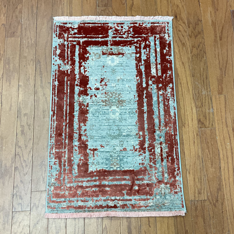 Williston Forge Turkish Modern Erased Design Wool & Silk Rug